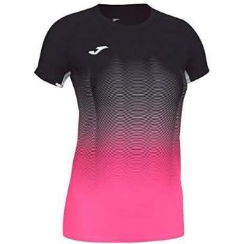 Joma Damen Laufshirt Elite VII, Schwarz/Rosa, M