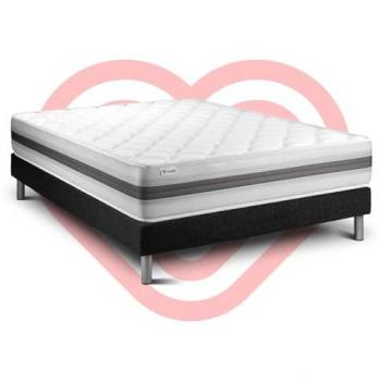 Vitalmemo Back Matelas & Sommier 140x200 cm – Blanc, mousse mémoire, ressorts encadrés