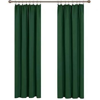Deconovo Thermo‑Gardinen mit Farbverlauf „Waldgrün“, 200x140 cm – Verdunklungsvorhänge