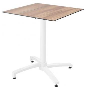 Tavolo quadrato da giardino in laminato rovere scuro