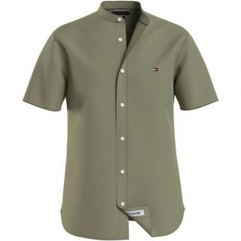 Tommy Hilfiger Herren Hemd Kurzarm Flex Poppin Mao RF – Größ: XXL/N-Gr, Farbe: Faded Olive, Stickerei