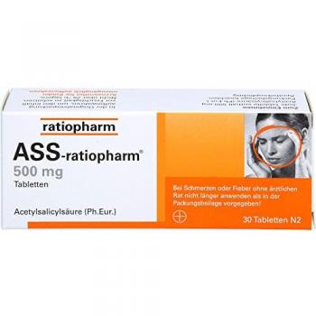 ASS-ratiopharm 500 mg Tabletten, 30 Stück