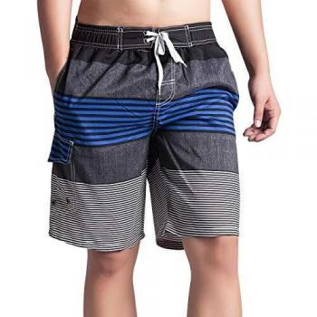 AquaGlide Quick-Dry Boardshorts (L, Blue)