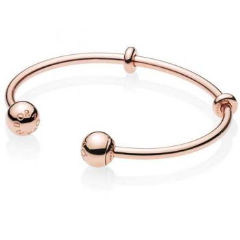 Brazalete Pandora en Oro Rosa de 14K con Silicona