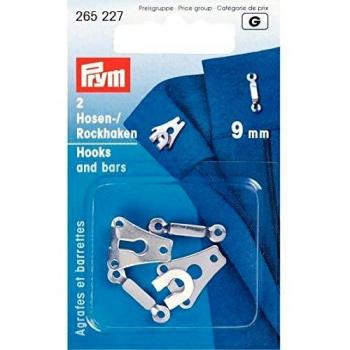 Prym 9mm Silver Hook & Bar Fasteners
