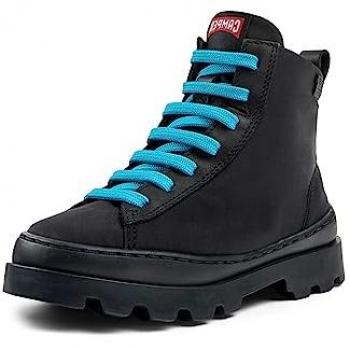 Camper Botas Negros de Niño Brutos con Cordón a Contraste