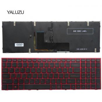 Clavier d'ordinateur Yaluzu US pour Clevo P650/P670 avec éclairage rouge