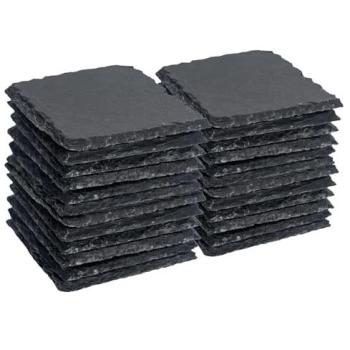 CaféSlate Edge Coasters – 10cm, 24 Piece Set