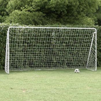 Porta da Calcio con Rete 366x122x182 cm in Acciaio Bianca