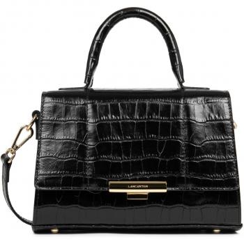 Lancaster 480-033 S Exotic Trinity Black Crocodile Handbag