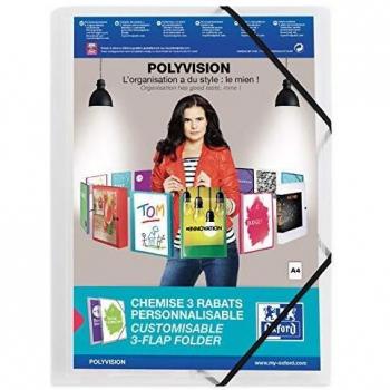 Clear 3‑Flap Elastic Folder – Elba Polyvision 100201153