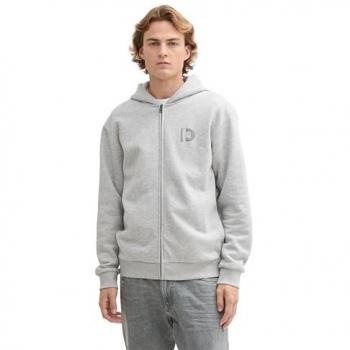 Tom Tailor 1043954 Full Zip Printed Pullover – Light Stone Grey Melange – S
