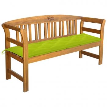 VidaXL Banc de jardin 157 cm en bois d'acacia massif avec coussin