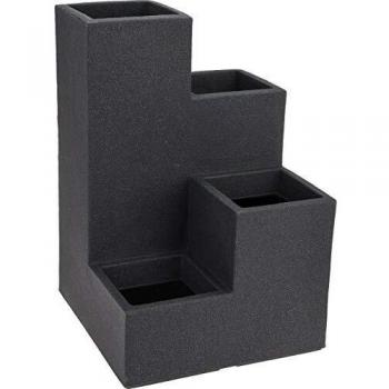 Koopman Maceta Escalonada Grande para Interior y Exterior, Color Gris