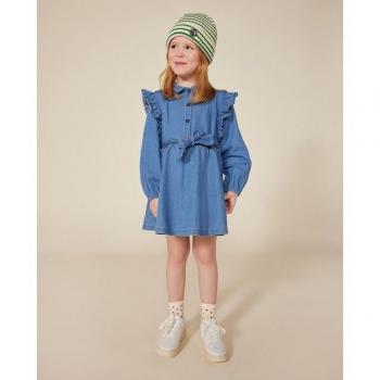 Robe à manches longues en denim pour enfant Petit Bateau Bleu Clair 10A