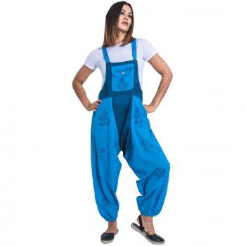 OPELTURQUOISE‑L Turquoise Boho Overalls