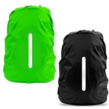 Wasserfestes Regenschutz-Set LAMA – 26 l–40 l Rucksackhüllen in Schwarz & Grün