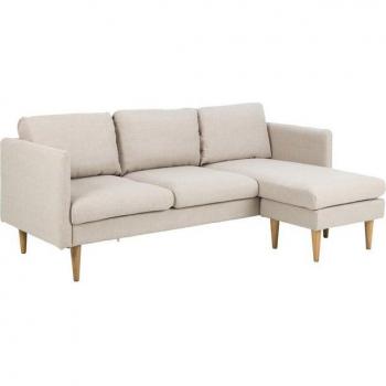 Milly Couch – 2‑Sitz Ecksofa (Actona) – Beige Stoff, 201 × 84 × 132 cm