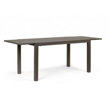 Tavolo da Giardino Rettangolare Allungabile Bizzotto Hilde 140-210X77X75CM in Alluminio Colore Coffee