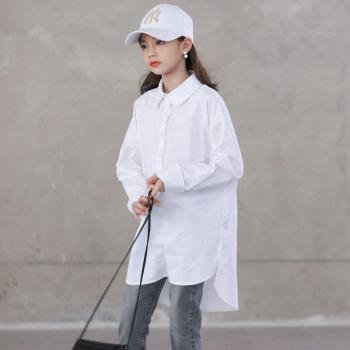 Camisa de Estilo Coreano para Niña, Blanca, Suelta, Manga Larga, Primavera-Otoño, Tallas 10-12 Años