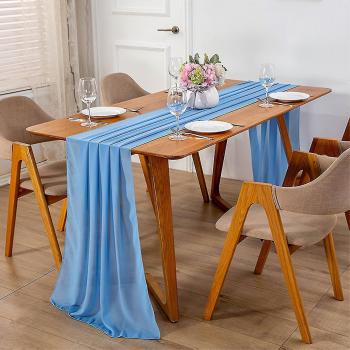 Décor Bleu Jiekesen – Chemin de Table 30 × 300 cm, Coloré, Extérieur & Intérieur