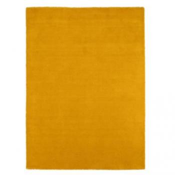 160×230 Yellow Wool Rectangle Hand‑Woven Carpet