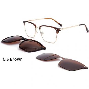 Gafas de sol cuadradas para hombre, polarizadas y estilo retro con clip