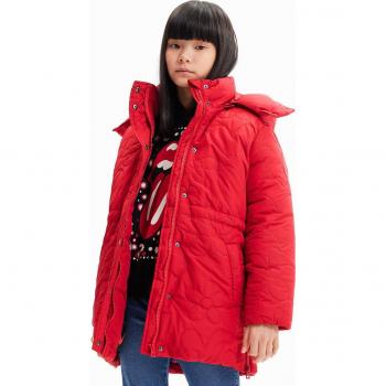 Chaqueta Acolchada Corazones Roja Desigual