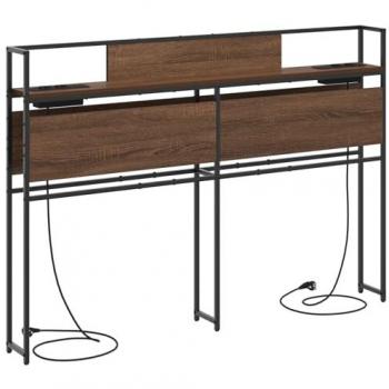 Wooden Headboard & Shelf Unit – Brown Oak, 120 cm (VidaXL)