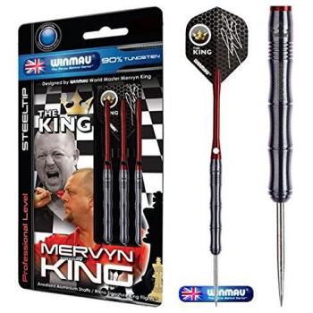 Winmau Mervyn King Black PVD Tungsten Darts Set 26g