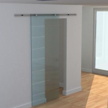 Sliding Barn Door Track Kit – HOMCOM 2M Aluminum‑Alloy with Glass Door