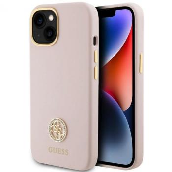 Custodia in Silicone Liquido con Logo Metallico Guess 4G per iPhone 15