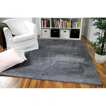 SnapStyle Mona Velours – Tapis gris 100x100 cm, 17 dimensions disponibles