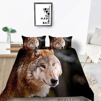 3D Wolves Print Duvet Cover Set