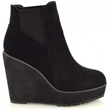 High‑Heel JetBlack Ankle Platform Boot