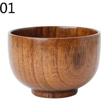 Jujube Wood Rice and Soup Bowl