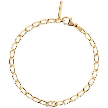 Pulsera Personalizada Letra 'J' de Pdpaola en Plata de Ley con Baño de Oro 18K y Circonitas Blancas