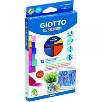 Set di pastelli a cera multifunzione Giotto Decor Wax, 12 colori in astuccio