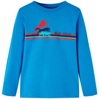 Blusa Infantil Long Sleeve Verde y Azul con Motivo Salvaje 116