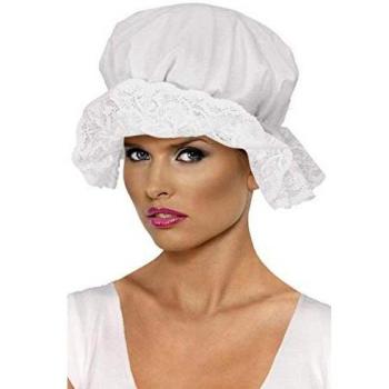 Smiffys White Mop Mob Cap Victorian Adults Ladies Fancy Dress