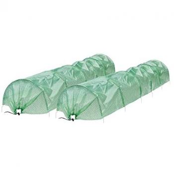 ECD Germany Folientunnel 2x Gewächshaustunnel 300x55x35 cm mit Stahlbögen