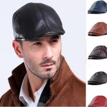 Cuero PU Newsboy Elegante