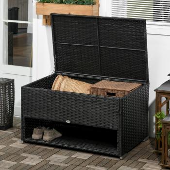 Outsunny Outdoor Rattan Garden Storage Box