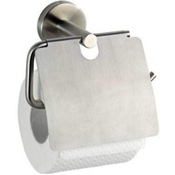 Portarrollos de papel higiénico con tapa Bosio acero inoxidable