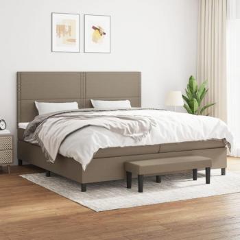 Vidaxl Premium Boxspringbett Taupe 200x200 Cm mit Matratze
