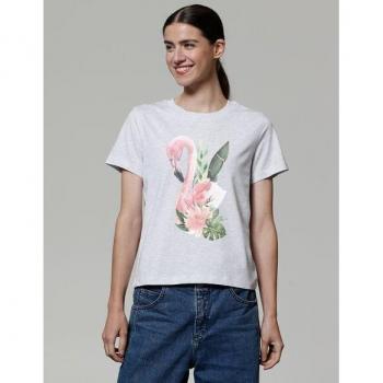 T-Shirt für Frauen mit Flamingo und Blumen