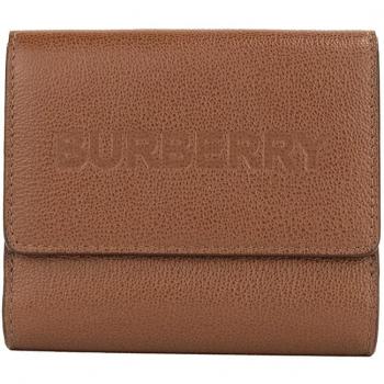 Burberry Beige Grained Leather Coin Pouch Wallet