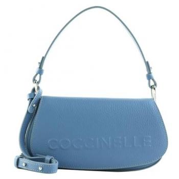 COCCINELLE Mini‑Handtasche aus echtem Rindsleder – blau