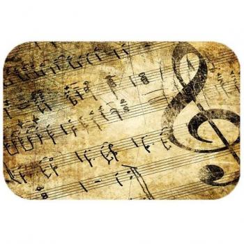 Alfombra Decorativa Antideslizante con Motivo de Notas Musicales
