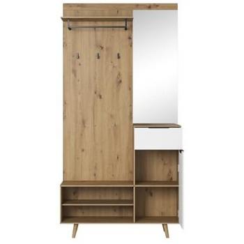 Mobilier d'entrée Vivaldi Nordic B en bois clair, tiroir scandinave